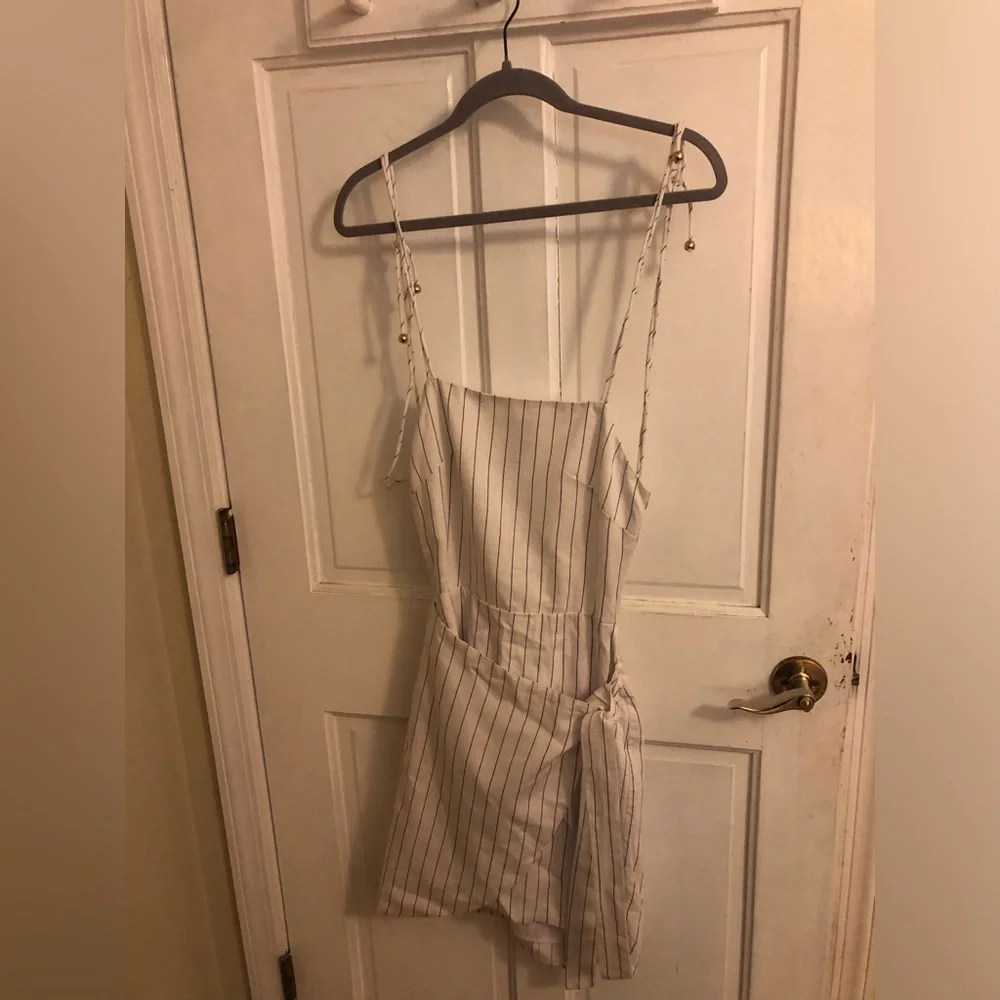 Sabo Skirt Dress Strapless White and Blue Wrap Skirt - Picture 4 of 13